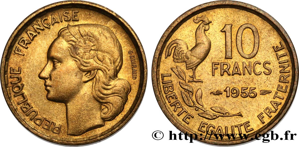 10 francs Guiraud 1955  F.363/12 MS60 