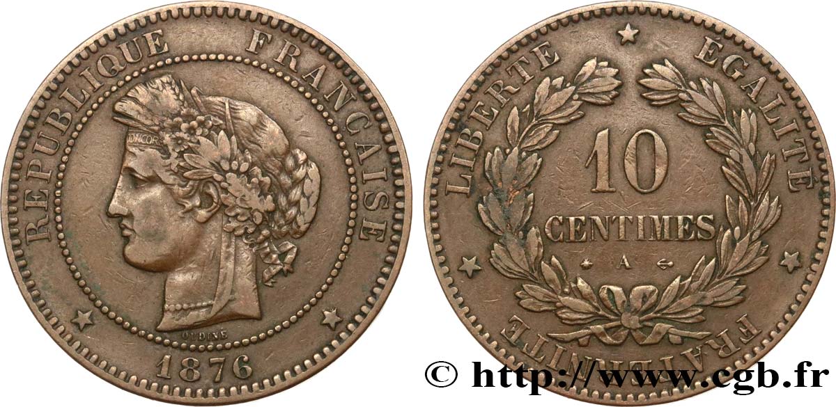 10 centimes Cérès 1876 Paris F.135/16 S25 
