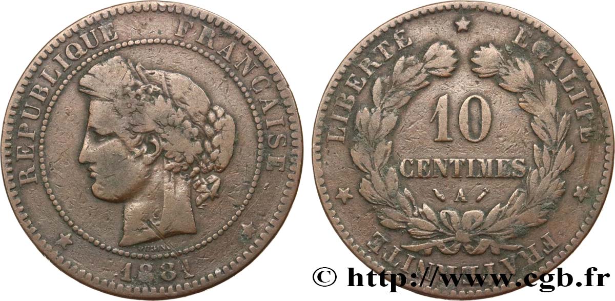 10 centimes Cérès 1881 Paris F.135/25 SGE10 