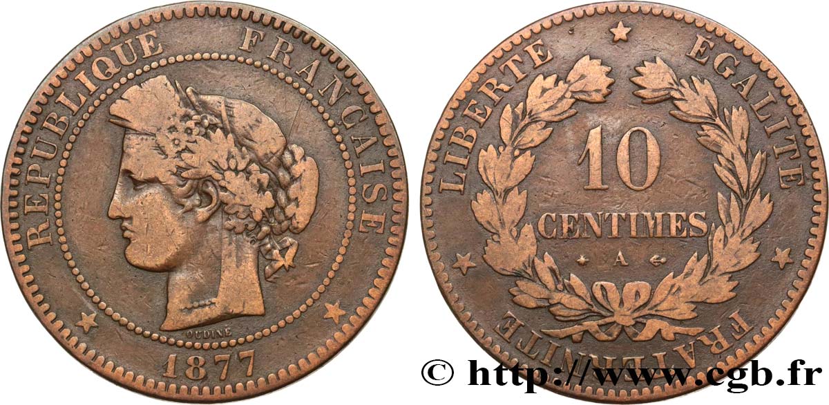 10 centimes Cérès 1877 Paris F.135/18 S15 