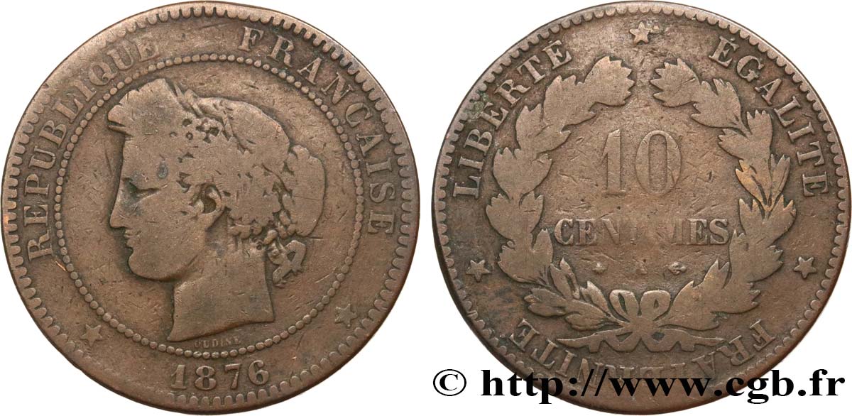 10 centimes Cérès 1876 Paris F.135/16 RC8 