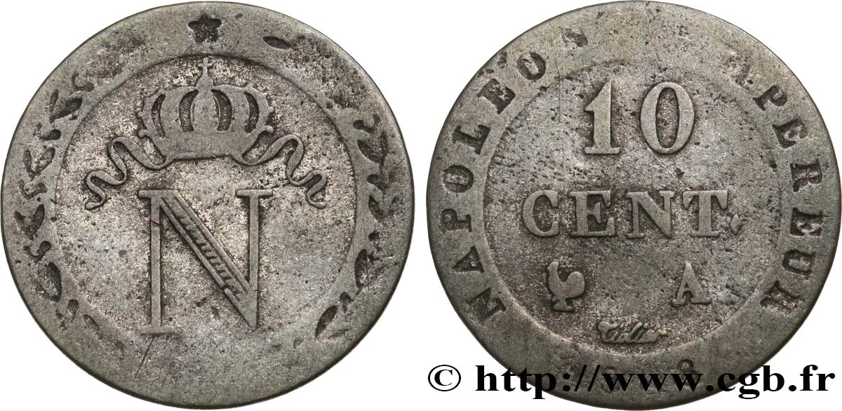 10 cent. à l&nbsp;N couronnée 1808 Paris F.130/2 TB30 