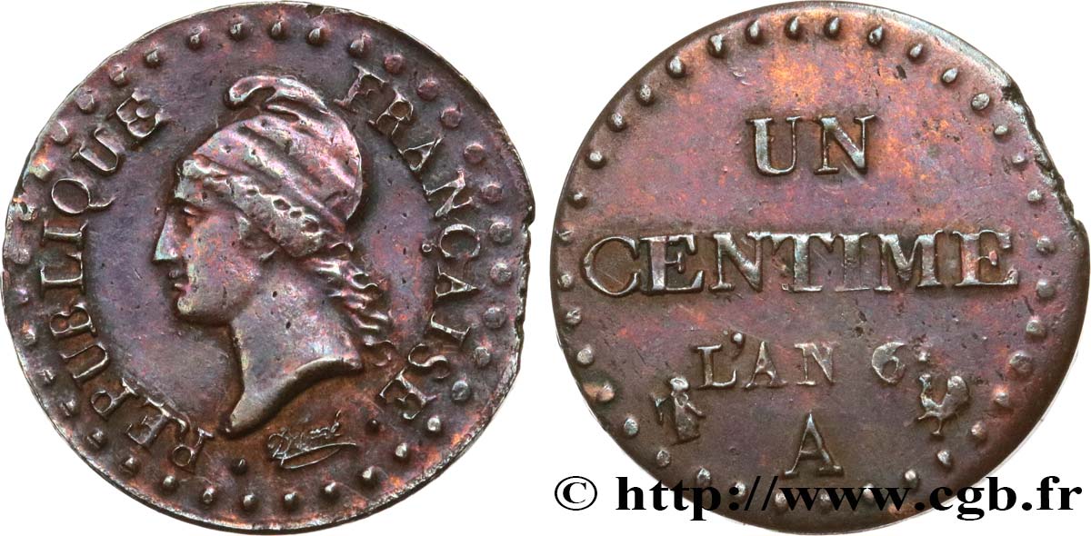 Un centime Dupré 1798 Paris F.100/13 TB35 