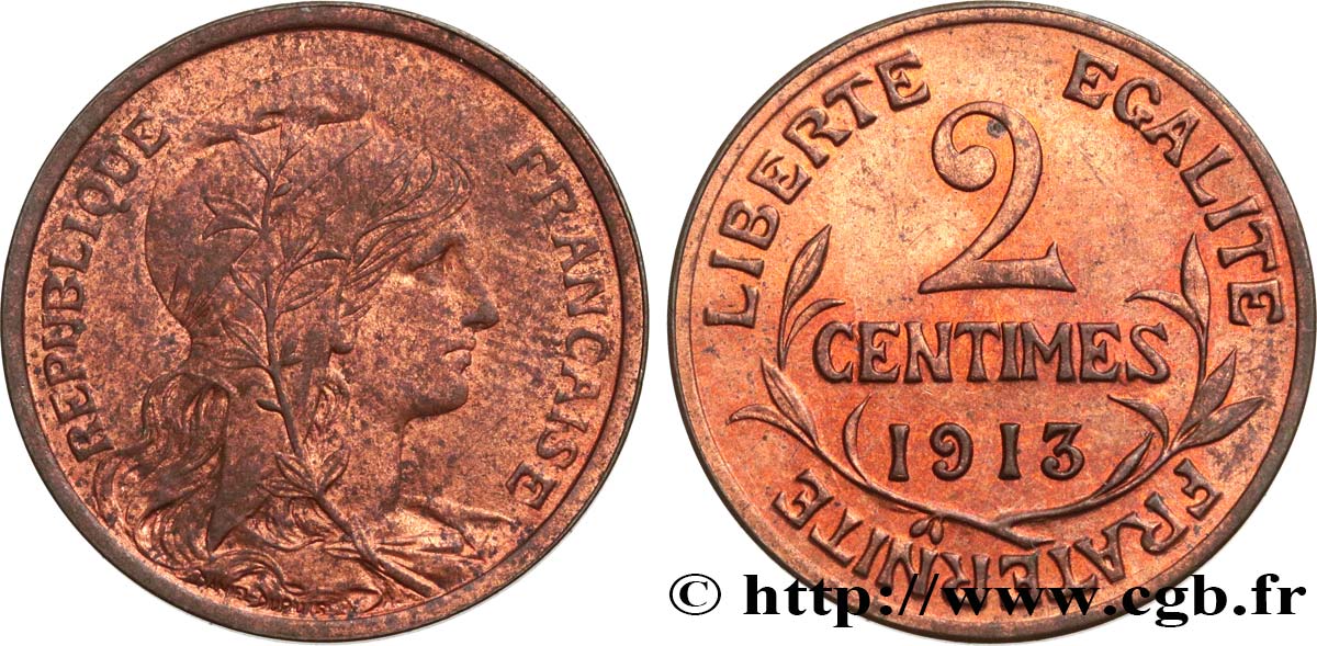 2 centimes Daniel-Dupuis 1913 Paris F.110/16 SUP60 