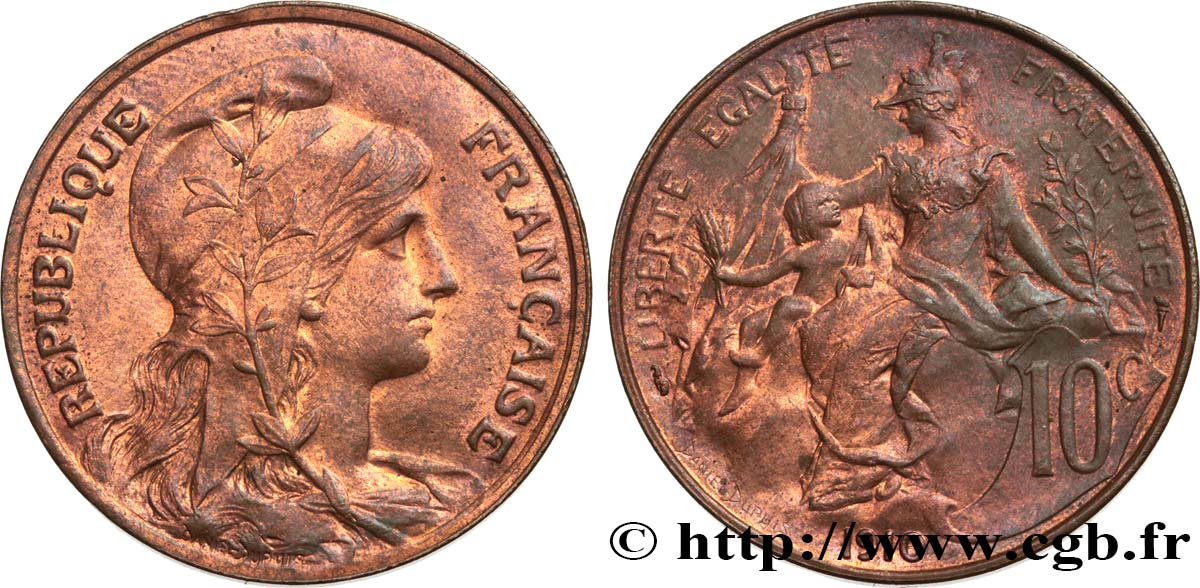 10 centimes Daniel-Dupuis 1910  F.136/19 AU58 