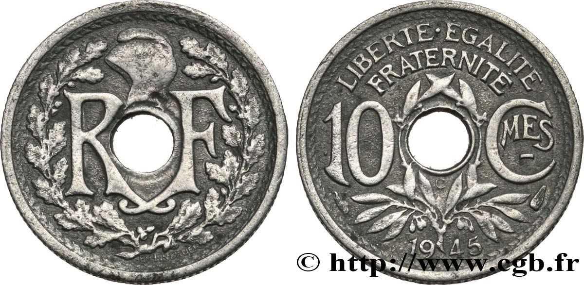 10 centimes Lindauer, petit module  1945 Castelsarrasin F.143/4 TB25 