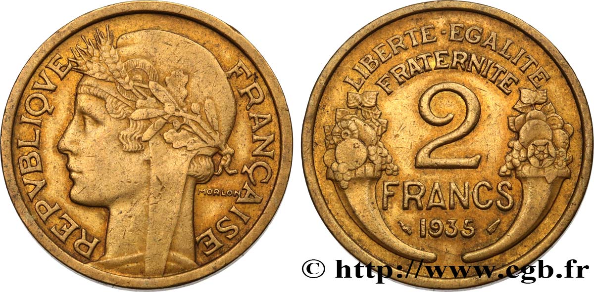 2 francs Morlon 1935  F.268/8 TB+ 