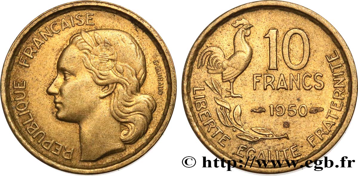 10 francs Guiraud 1950 Beaumont-Le-Roger F.363/3 TTB45 