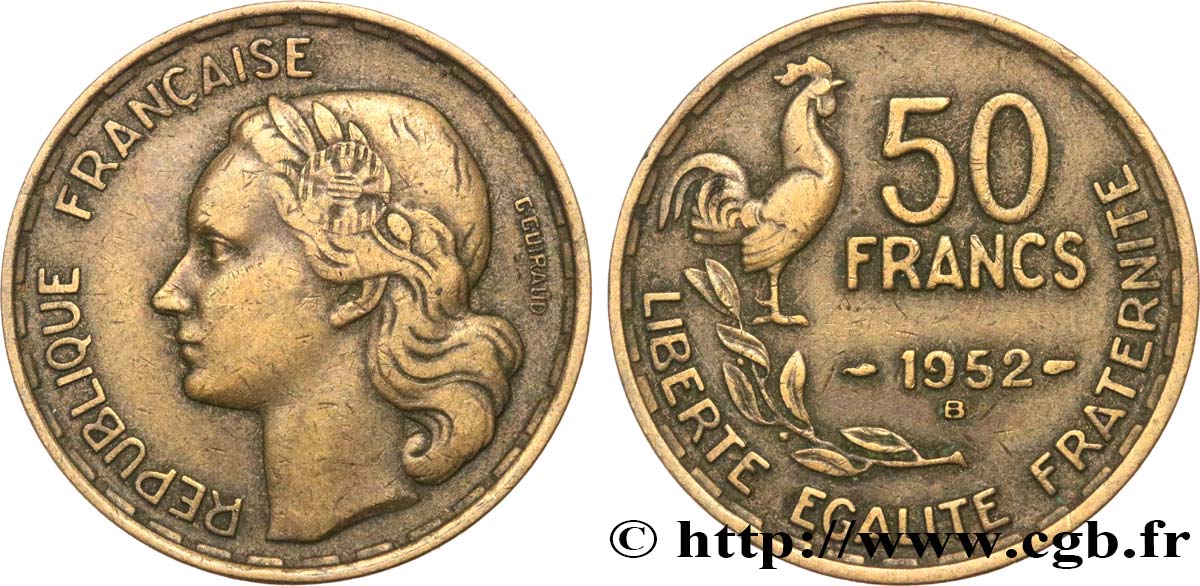 50 francs Guiraud 1952 Beaumont-le-Roger F.425/9 XF40 