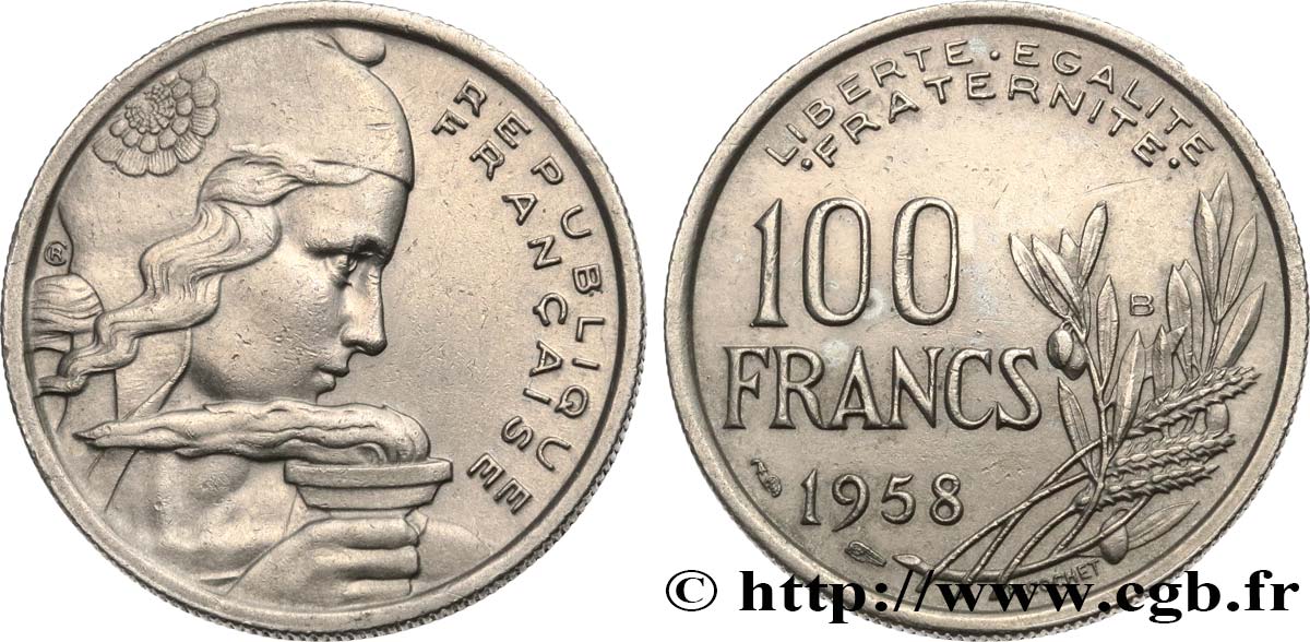 100 francs Cochet 1958 Beaumont-Le-Roger F.450/14 XF 