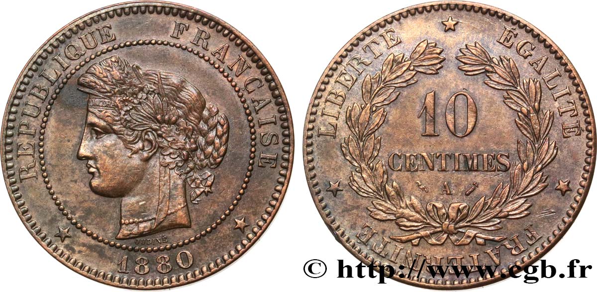 10 centimes Cérès 1880 Paris F.135/24 fVZ 