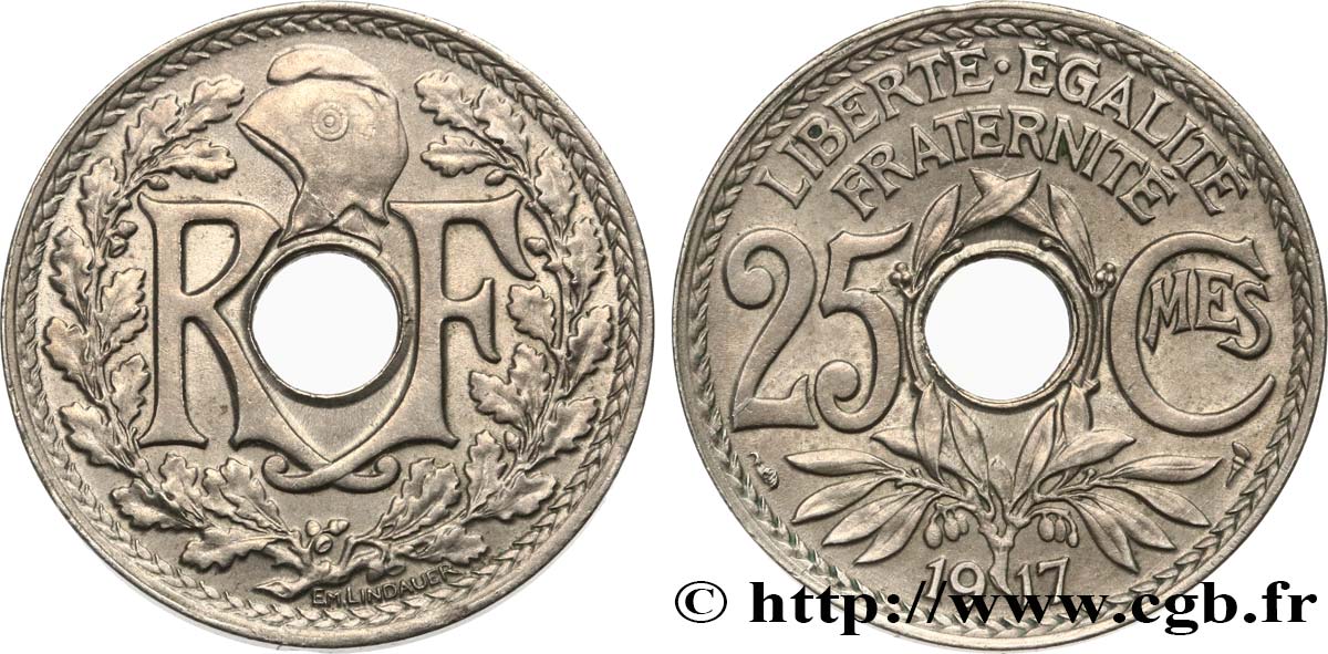 25 centimes Lindauer 1917  F.171/1 SS53 