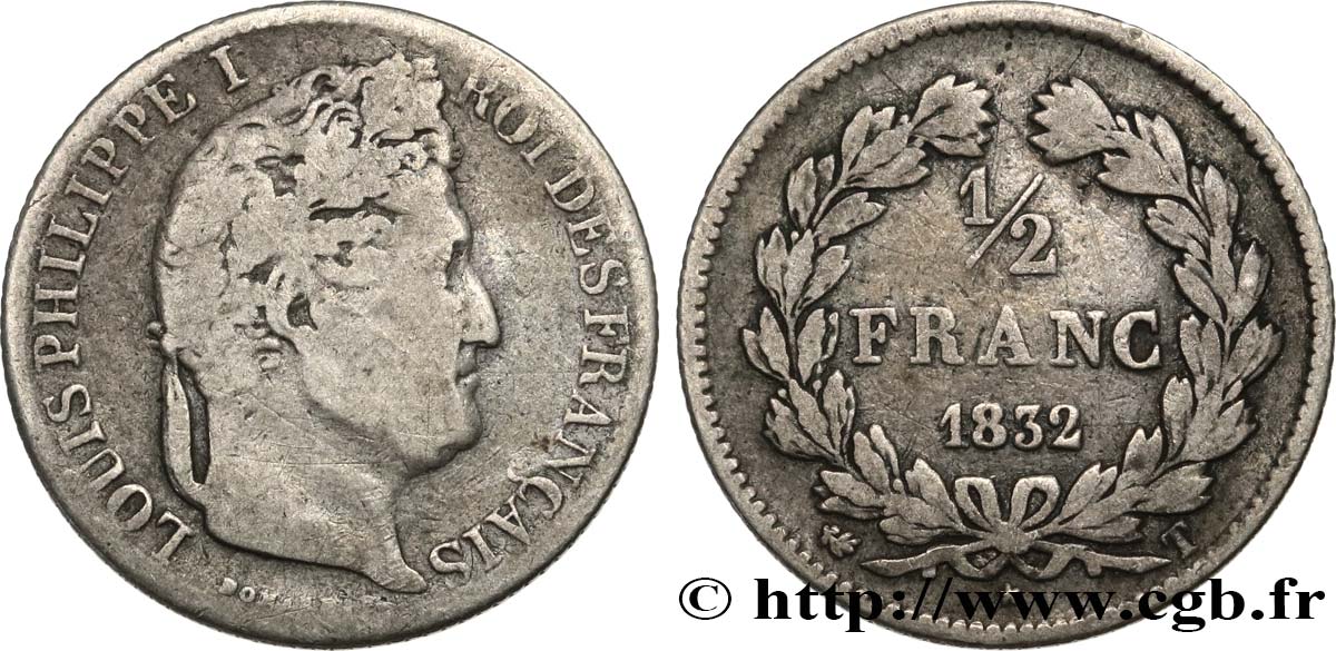 1/2 franc Louis-Philippe 1832 Nantes F.182/26 BC15 