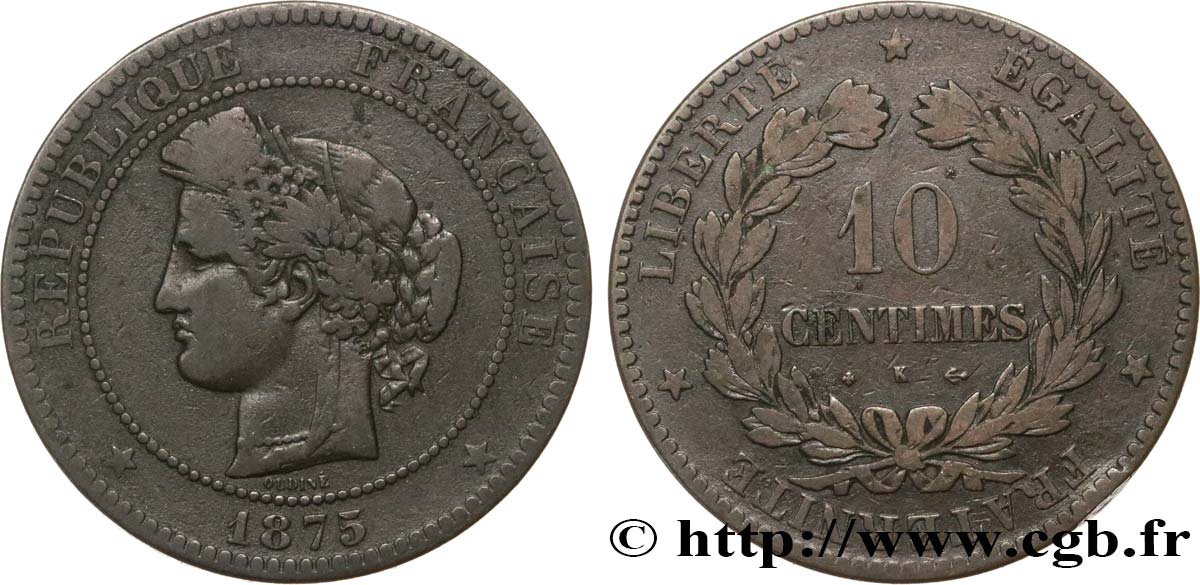 10 centimes Cérès 1875 Bordeaux F.135/15 BC15 