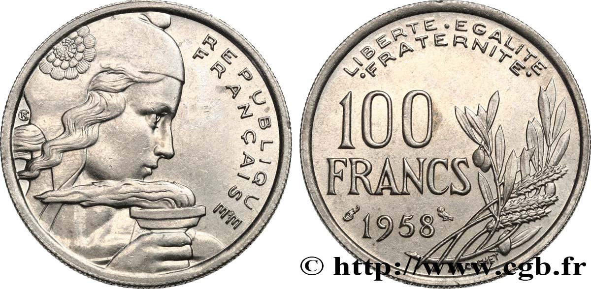 100 francs Cochet, Chouette 1958  F.450/13 VZ 