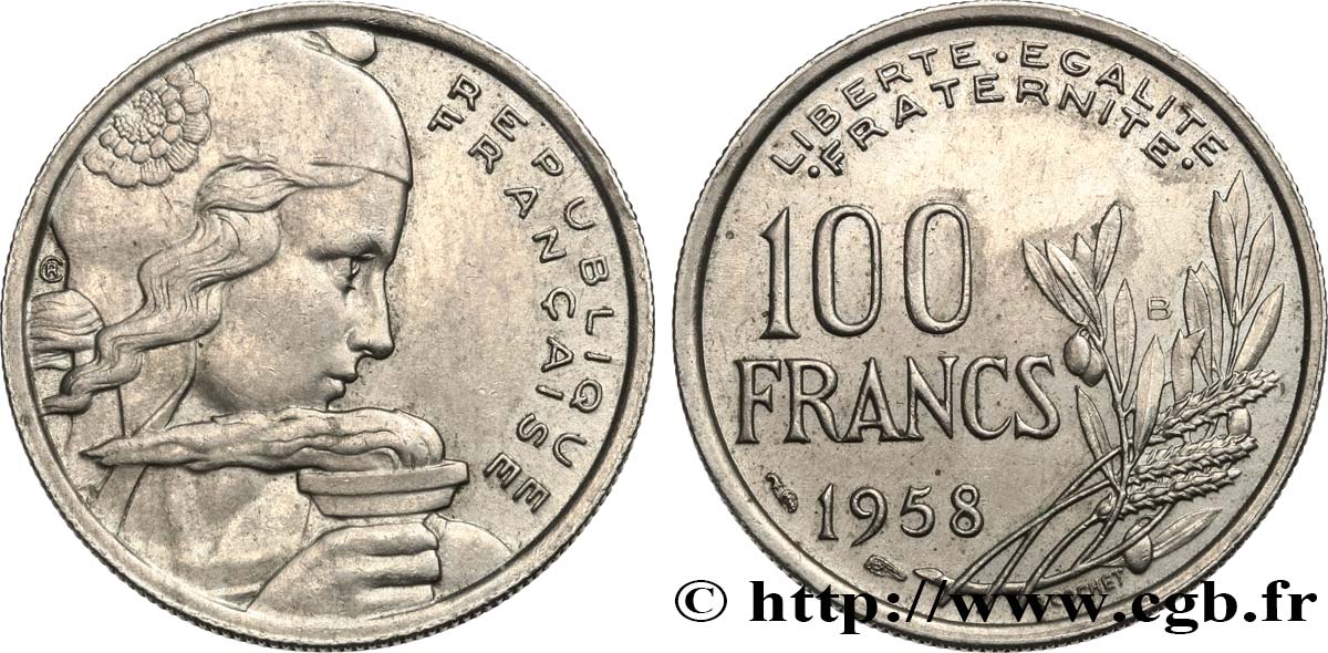 100 francs Cochet 1958 Beaumont-Le-Roger F.450/14 XF 