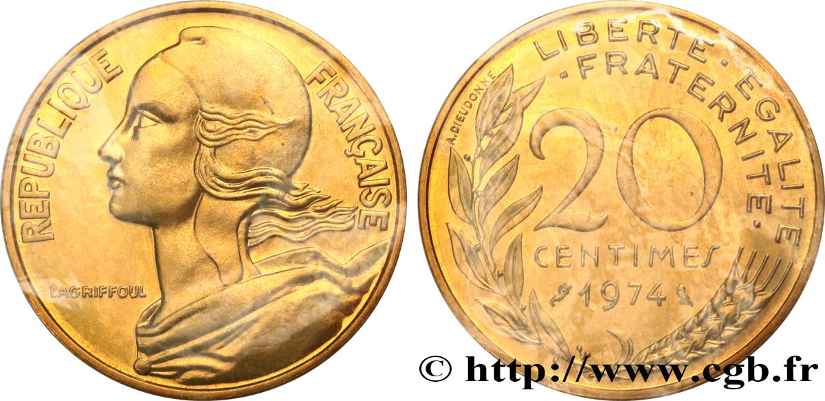 20 centimes Marianne 1974 Pessac F.156/14 FDC 