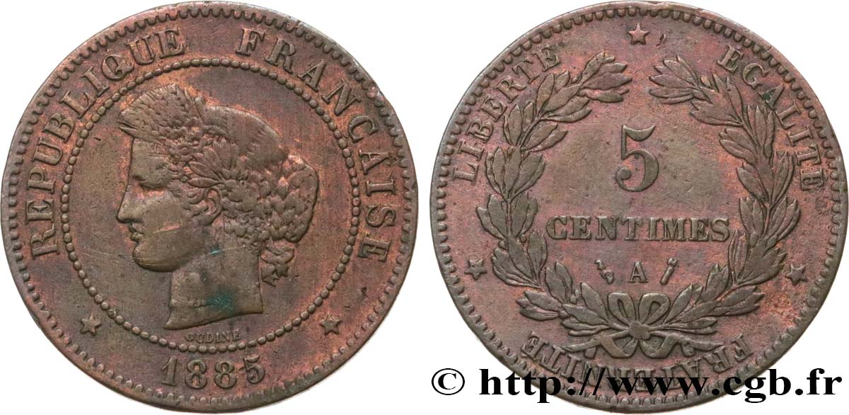5 centimes Cérès 1885 Paris F.118/27 S20 