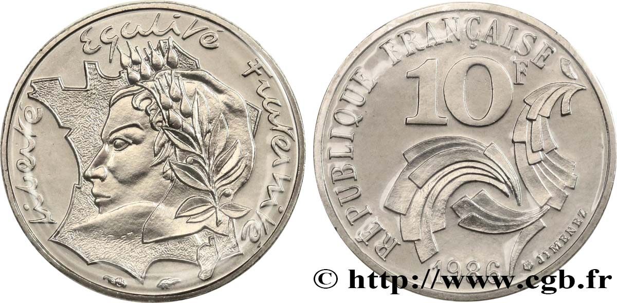 10 francs Jimenez 1986  F.373/2 FDC 