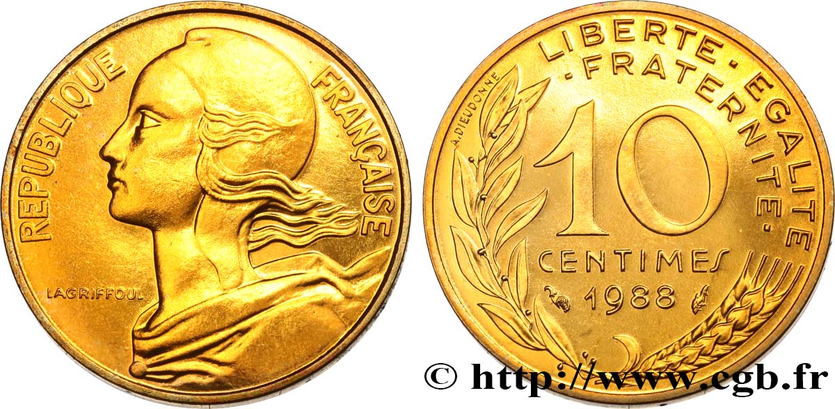 10 centimes Marianne 1988 Pessac F.144/28 MS 