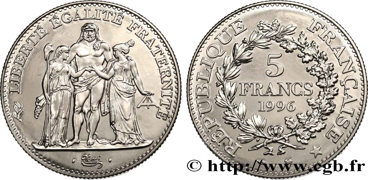 5 francs Hercule de Dupré 1996  F.346/2 FDC 