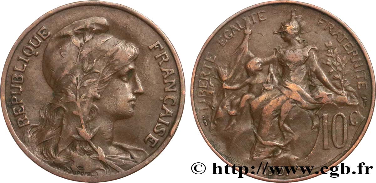 10 centimes Daniel-Dupuis 1901  F.136/10 TTB40 
