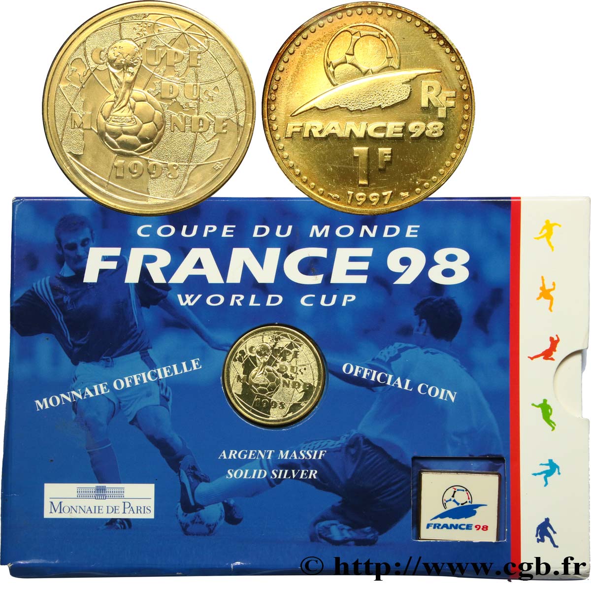 Brillant Universel 1 franc Coupe du Monde de Football 1998 1997  F.1003 1 MS 