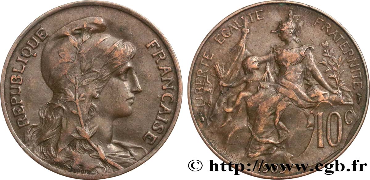 10 centimes Daniel-Dupuis 1909  F.136/18 TTB40 