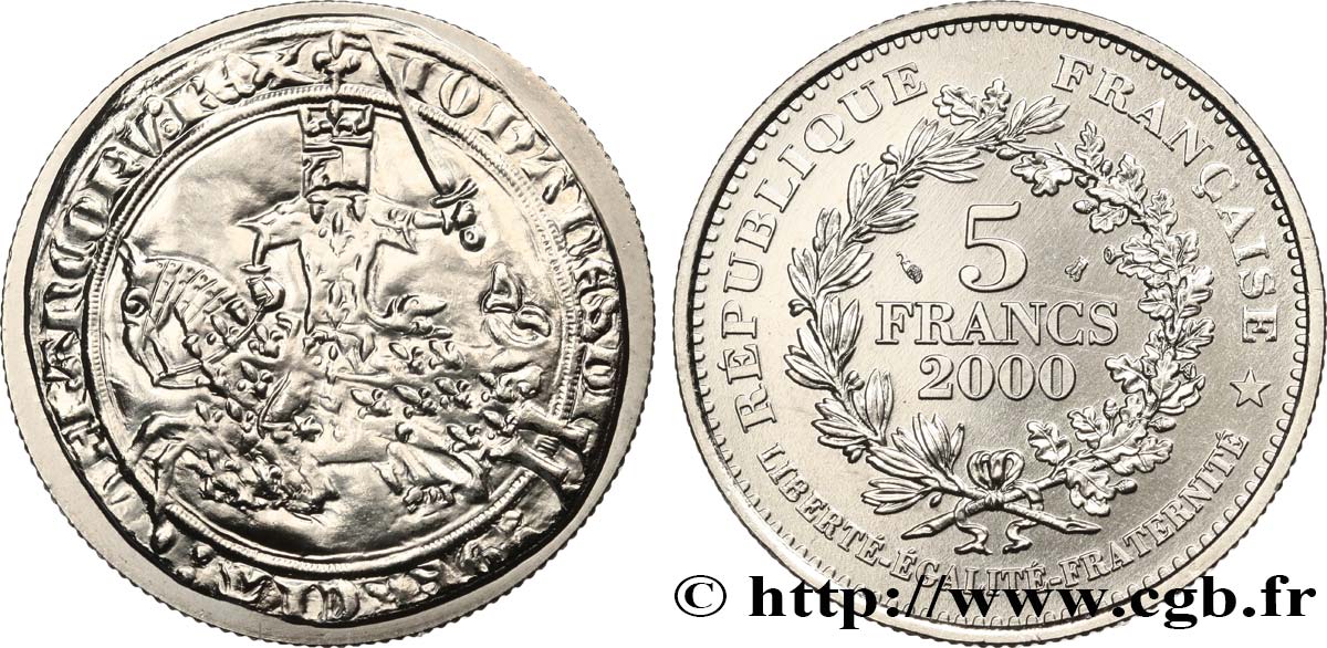5 francs Franc à cheval de Jean le Bon 2000 Paris F.350/1 FDC 