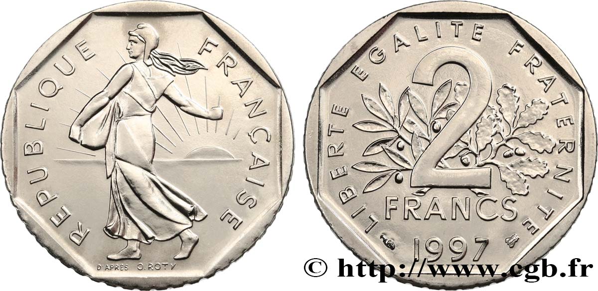 2 francs Semeuse, nickel, BU (Brillant Universel) 1997 Pessac F.272/25 ST 
