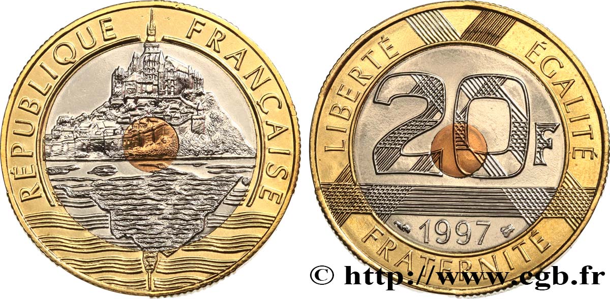 20 francs Mont Saint-Michel BU (Brillant Universel) 1997 Pessac F.403/13 FDC 