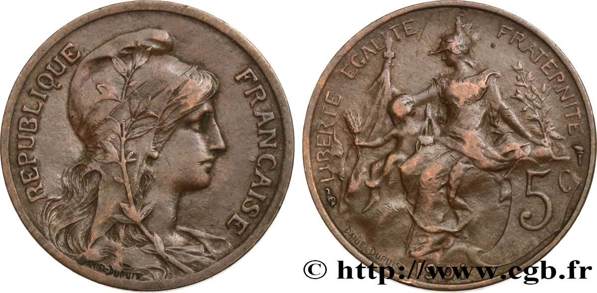 5 centimes Daniel-Dupuis 1901  F.119/11 TB35 