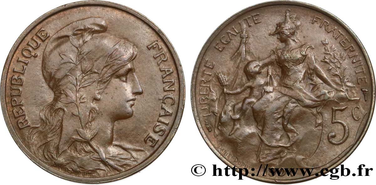 5 centimes Daniel-Dupuis 1904  F.119/14 XF45 