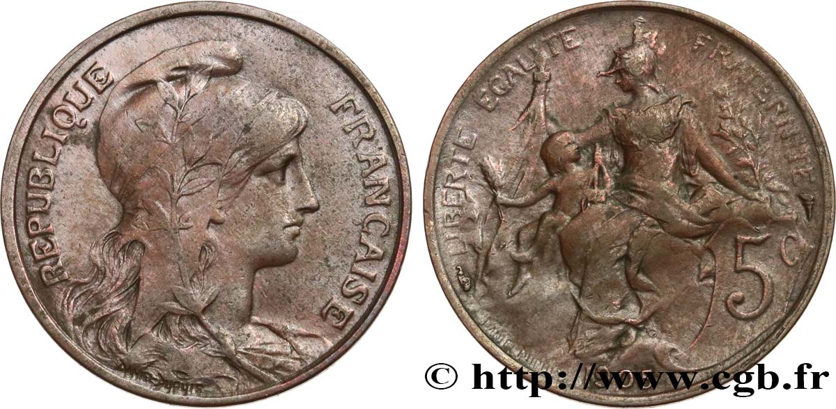 5 centimes Daniel-Dupuis 1905  F.119/15 VF 