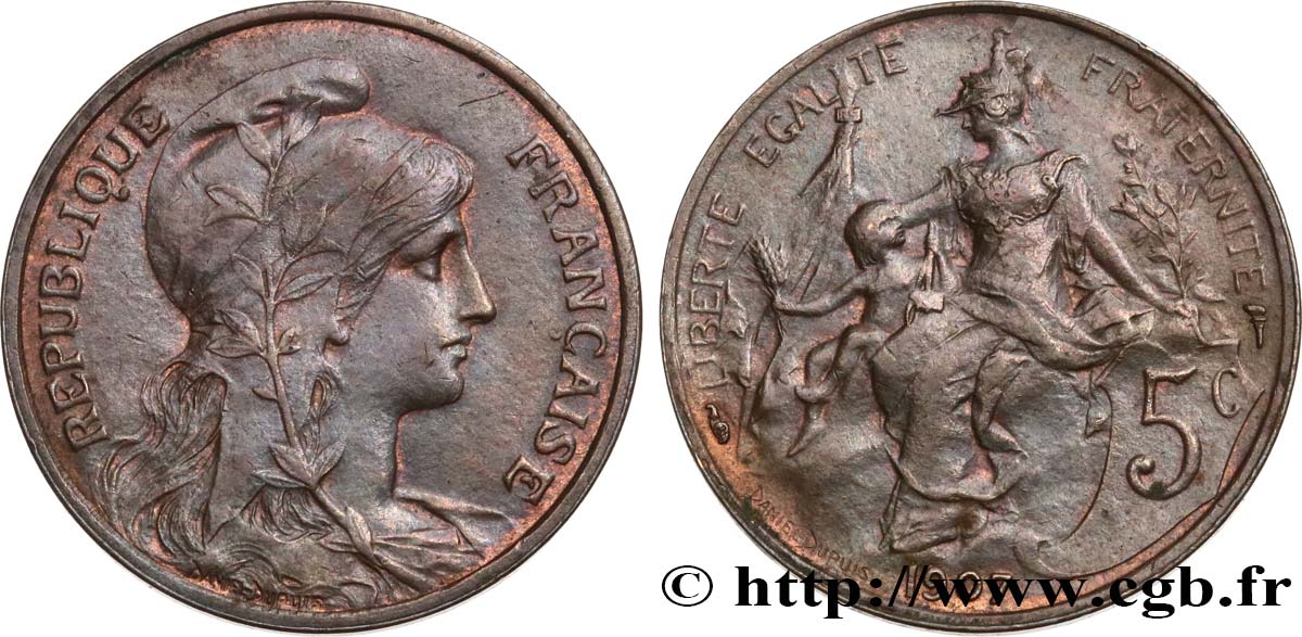 5 centimes Daniel-Dupuis 1907  F.119/17 MBC45 