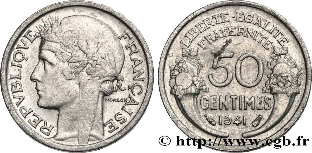 50 centimes Morlon, légère 1941  F.194/2 MBC45 