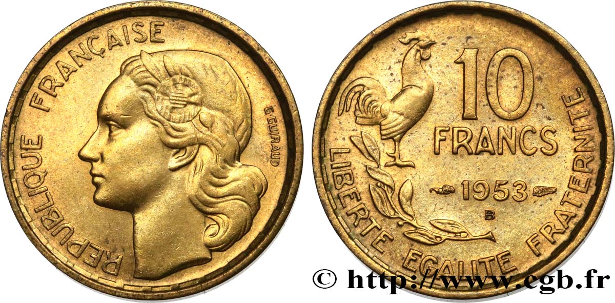 10 francs Guiraud 1953 Beaumont-Le-Roger F.363/9 TTB+ 
