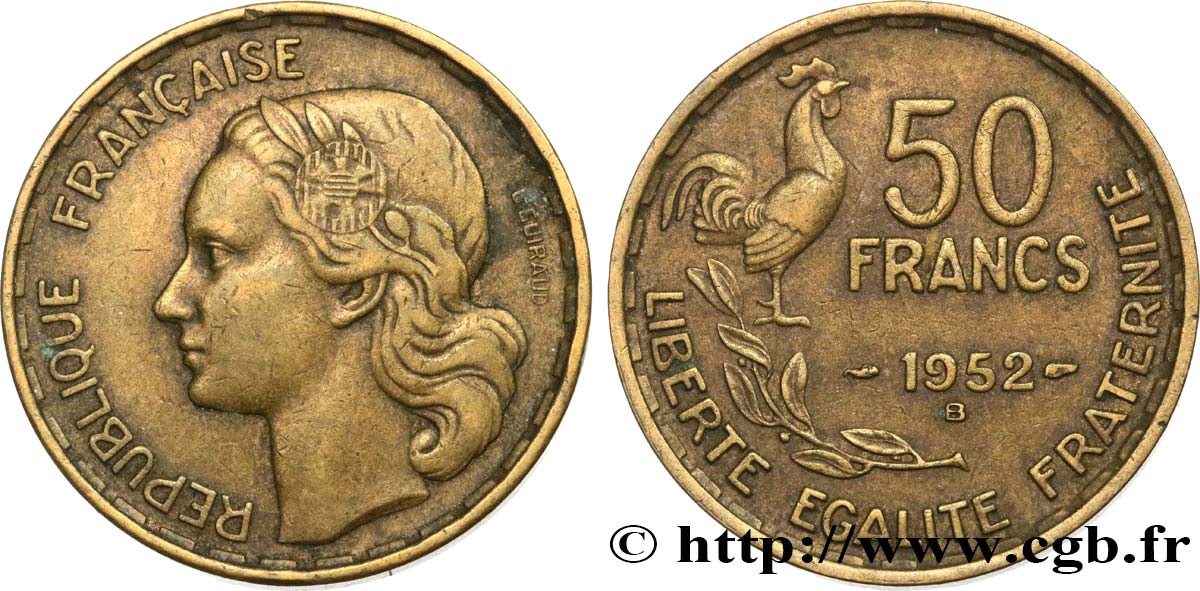 50 francs Guiraud 1952 Beaumont-le-Roger F.425/9 XF40 