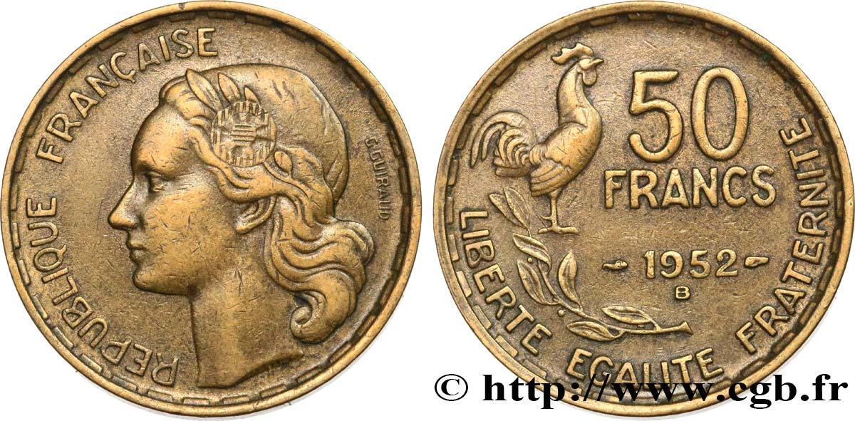 50 francs Guiraud 1952 Beaumont-le-Roger F.425/9 TTB40 