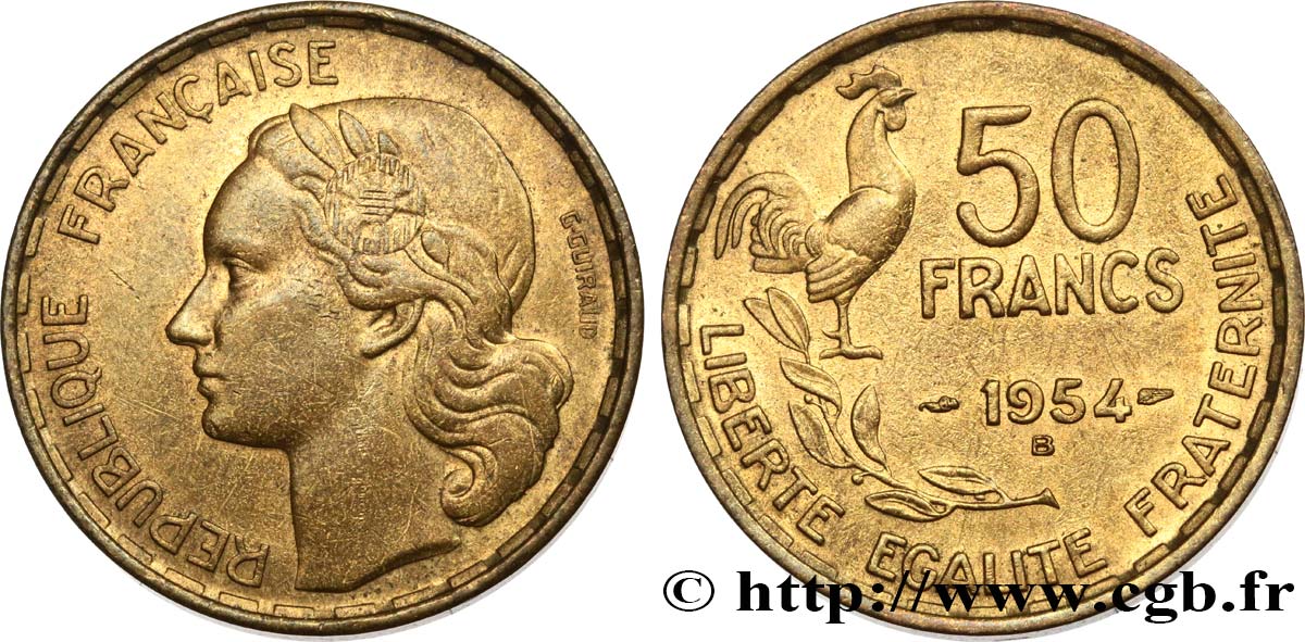 50 francs Guiraud 1954 Beaumont-le-Roger F.425/13 AU53 
