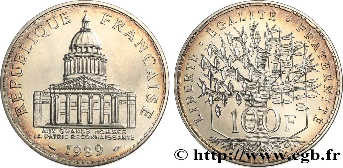 100 francs Panthéon, Brillant Universel 1989  F.451/9 FDC 
