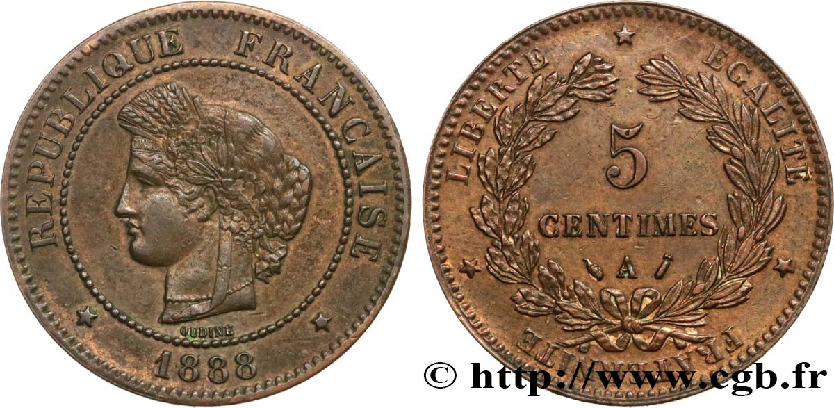 5 centimes Cérès 1888 Paris F.118/30 BB50 