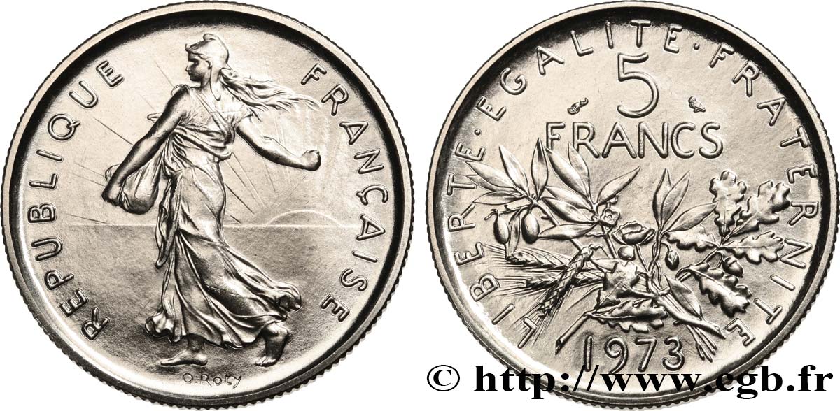 5 francs Semeuse, nickel 1973 Pessac F.341/5 FDC 