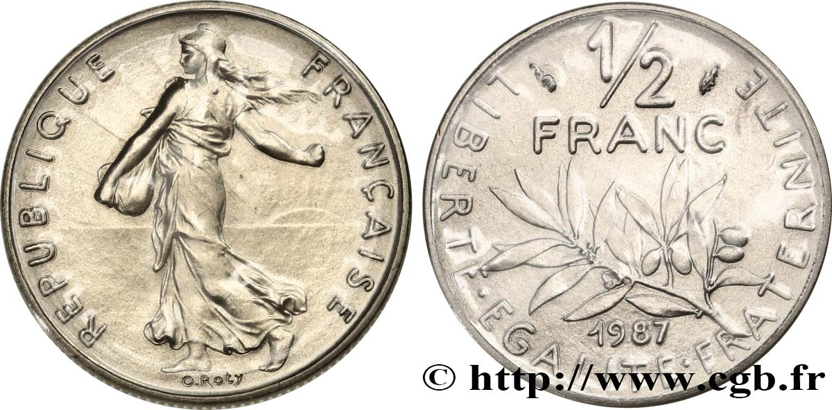 1/2 franc Semeuse 1987 Pessac F.198/26 MS 