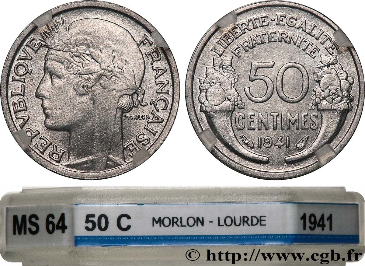 50 centimes Morlon, lourde 1941  F.193/2 SPL64 GENI