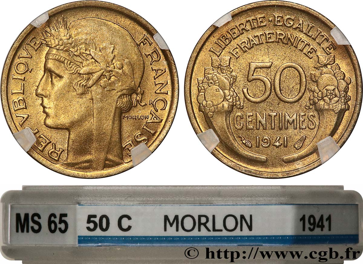 50 centimes Morlon 1941  F.192/18 MS65 GENI