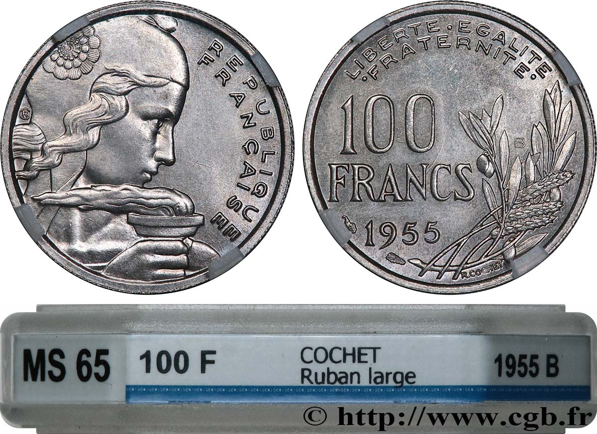 100 francs Cochet 1955 Beaumont-le-Roger F.450/7 FDC65 GENI