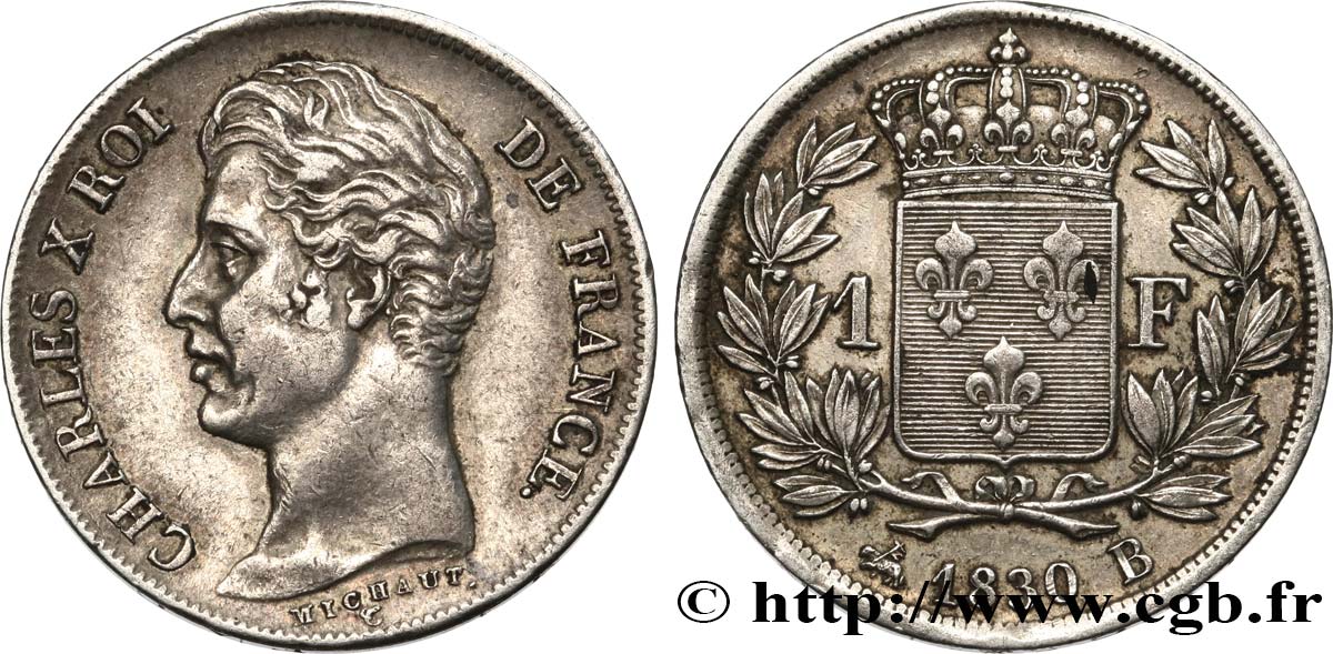 1 franc Charles X 1830 Rouen F.207/55 AU50 