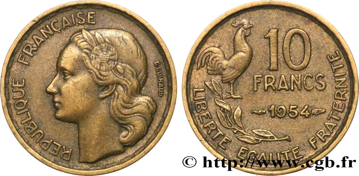 10 francs Guiraud 1954  F.363/10 VF30 