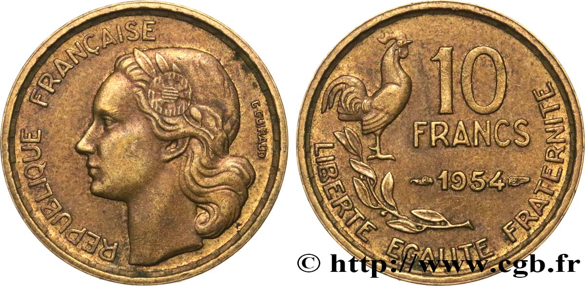 10 francs Guiraud 1954  F.363/10 XF45 